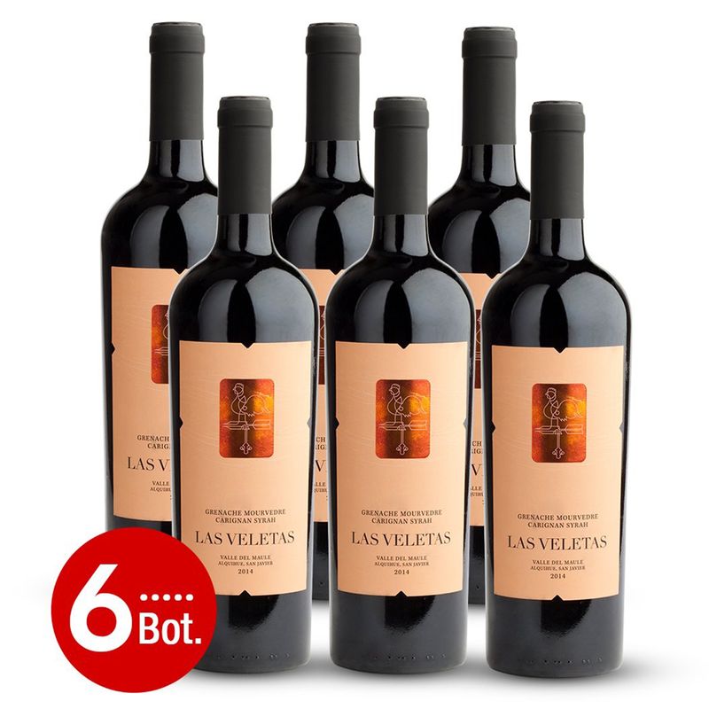 EL MUNDO DEL VINO - Caja x 6 Las Veletas Mezcla Tinta G/M/CG