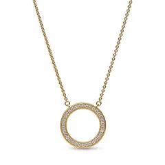 PANDORA - Collar Círculo De Pavé Y Corazones De Signature Mujer