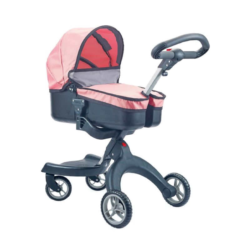 Coche Cuna Paseo Luxury Rosado Negro