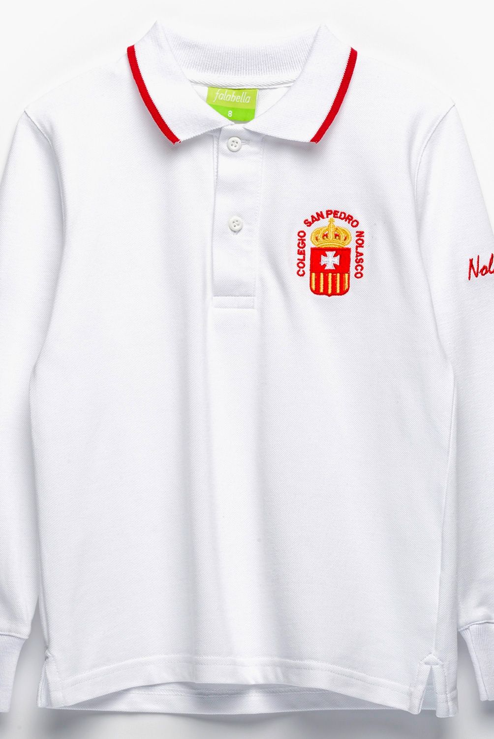 COLEGIO SAN PEDRO DE NOLASCO P ARAUCO - Colegio San Pedro de NolaColegio San Pedro de Nolasco P.Arauco, Polera Pique Escolar, 65% Algodón 35% Poliéster,Manga Larga con Punos Elásticados Unisex