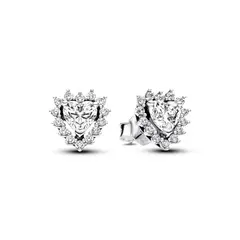 PANDORA - Aros En Plata Halo De Corazón Mujer