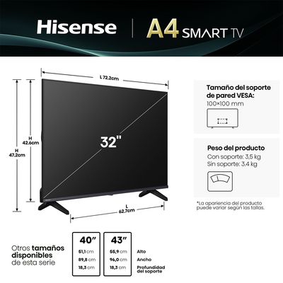 Imagen 2 del producto Smart Tv LED 32"" 32A4NV HD