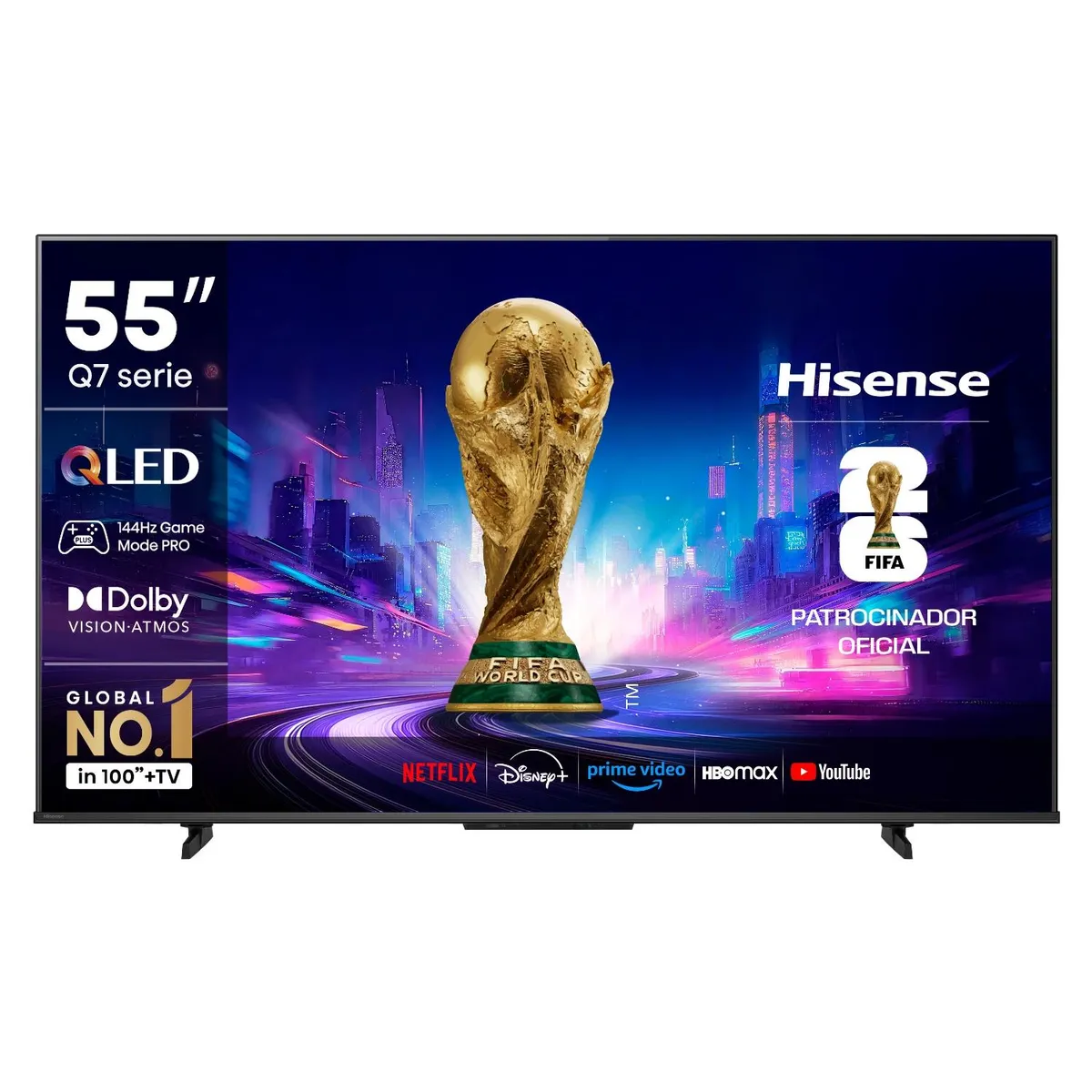 HISENSE - Smart Tv 55" QLED 4K UHD GOOGLE TV Gamer 144HZ 55Q7QG Hisense