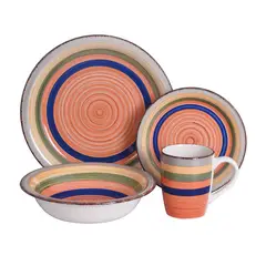 IDETEX - Juego De Vajilla 24 Piezas Cerámica Zanse