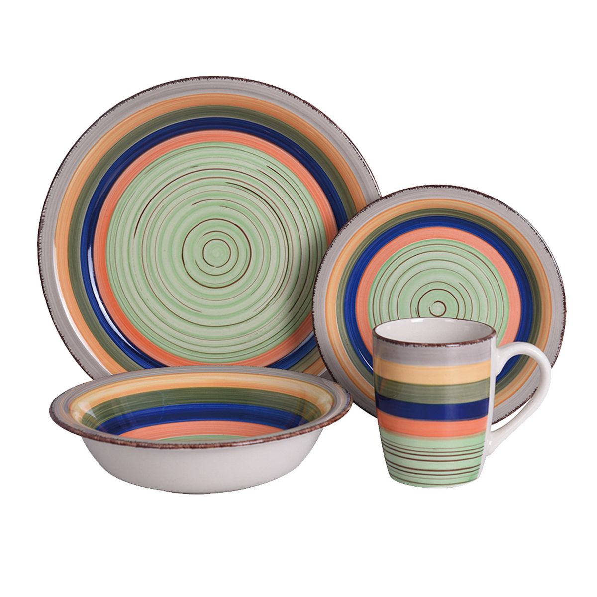 IDETEX - Juego De Vajilla 24 Piezas Cerámica Zanse Idetex