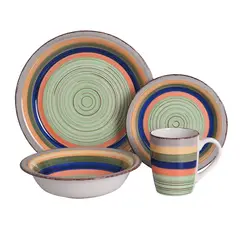 IDETEX - Juego De Vajilla 24 Piezas Cerámica Zanse