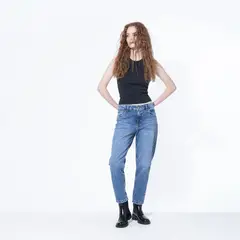 BRICK LONDON - Jeans Mom Tiro Medio Mujer