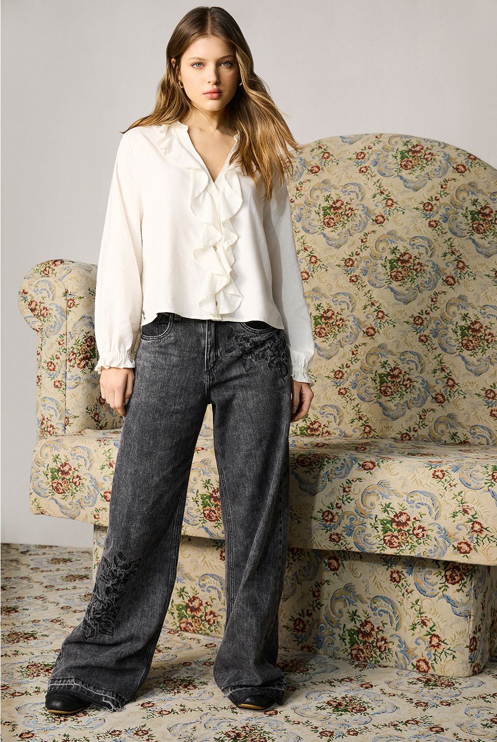 LOLITA POCKET - Jeans Wide Leg Tiro Medio Mujer Lolita Pocket