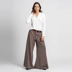 LOLITA POCKET - Pantalón Wide Leg Tiro Medio Mujer