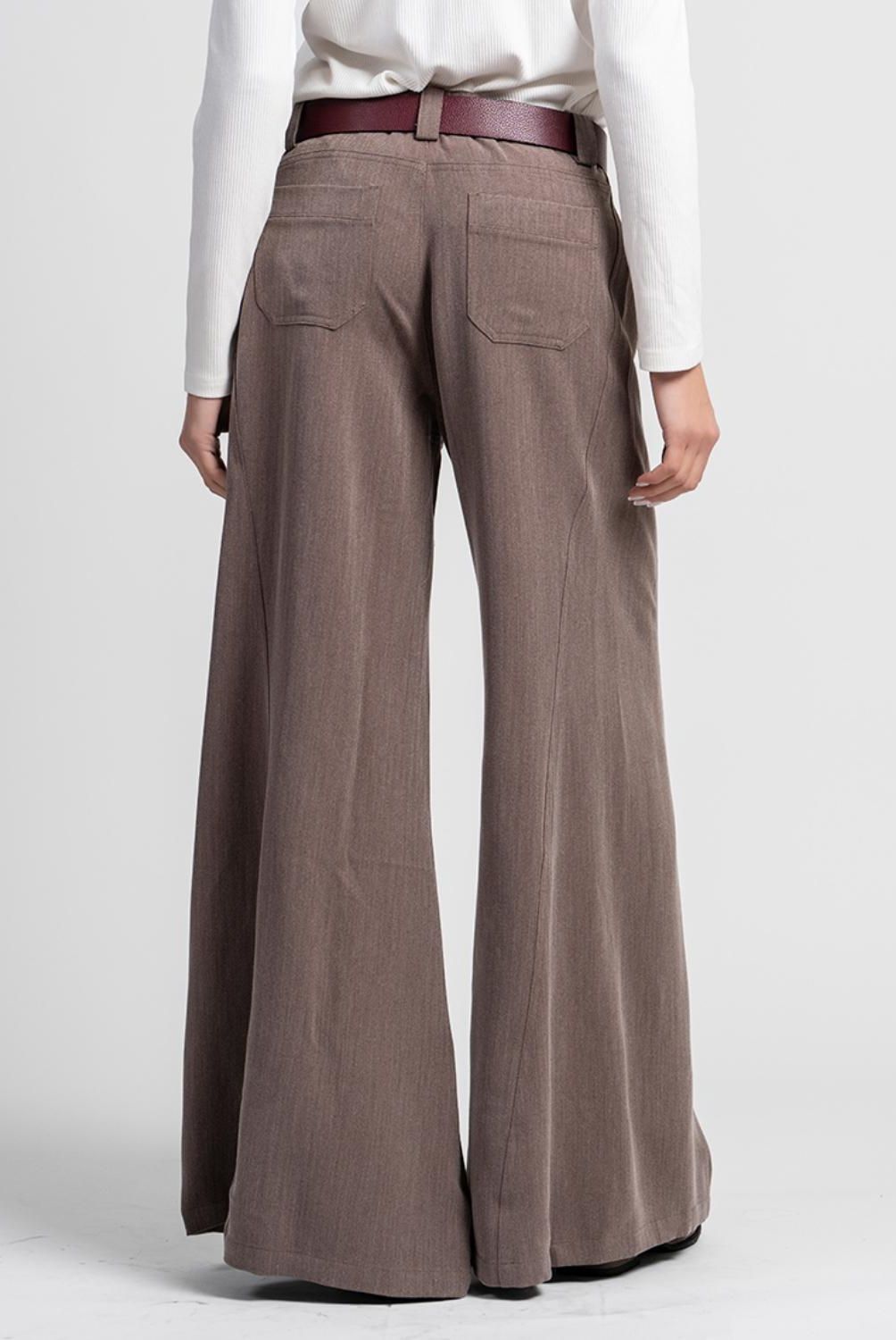 LOLITA POCKET - Pantalón Wide Leg Tiro Medio Mujer Lolita Pocket