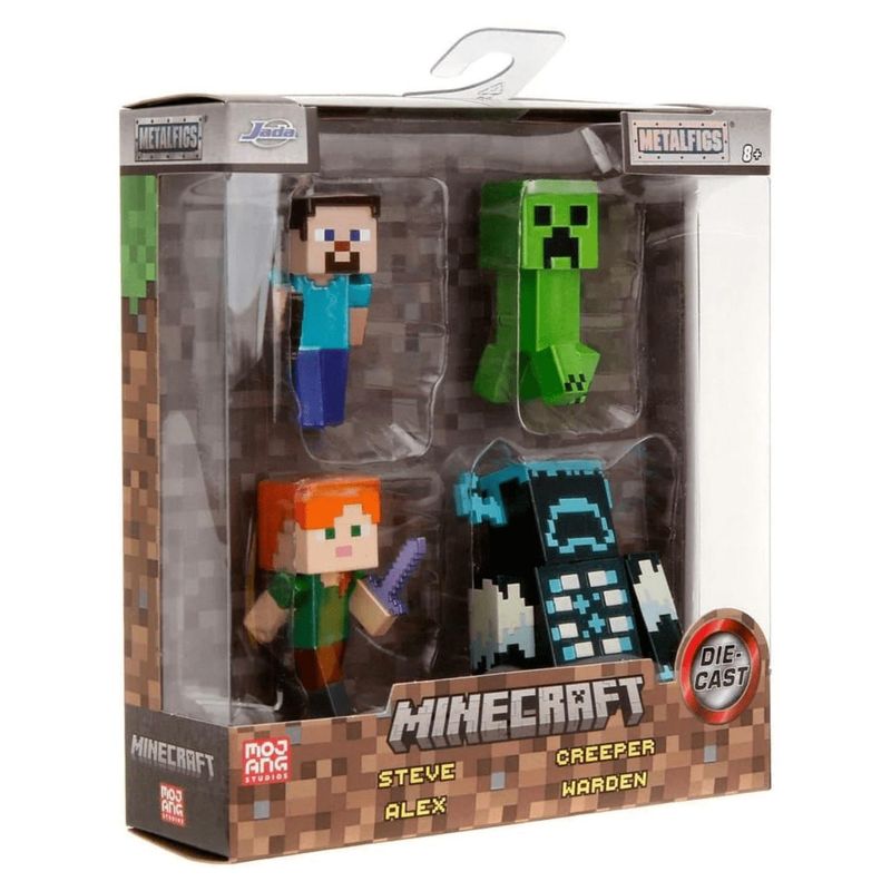 JADA TOYS - 4 Figuras Metálicas Minecraft De 9 Cm Jada Toys