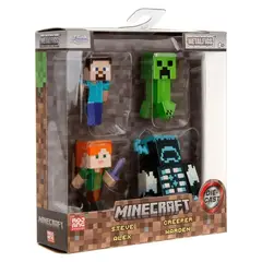 JADA TOYS - 4 Figuras Metálicas Minecraft De 9 Cm