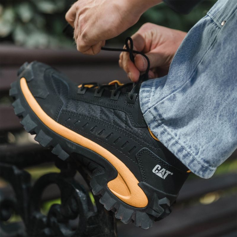 CAT - Zapatilla Urbana Hombre Cuero Negro Cat