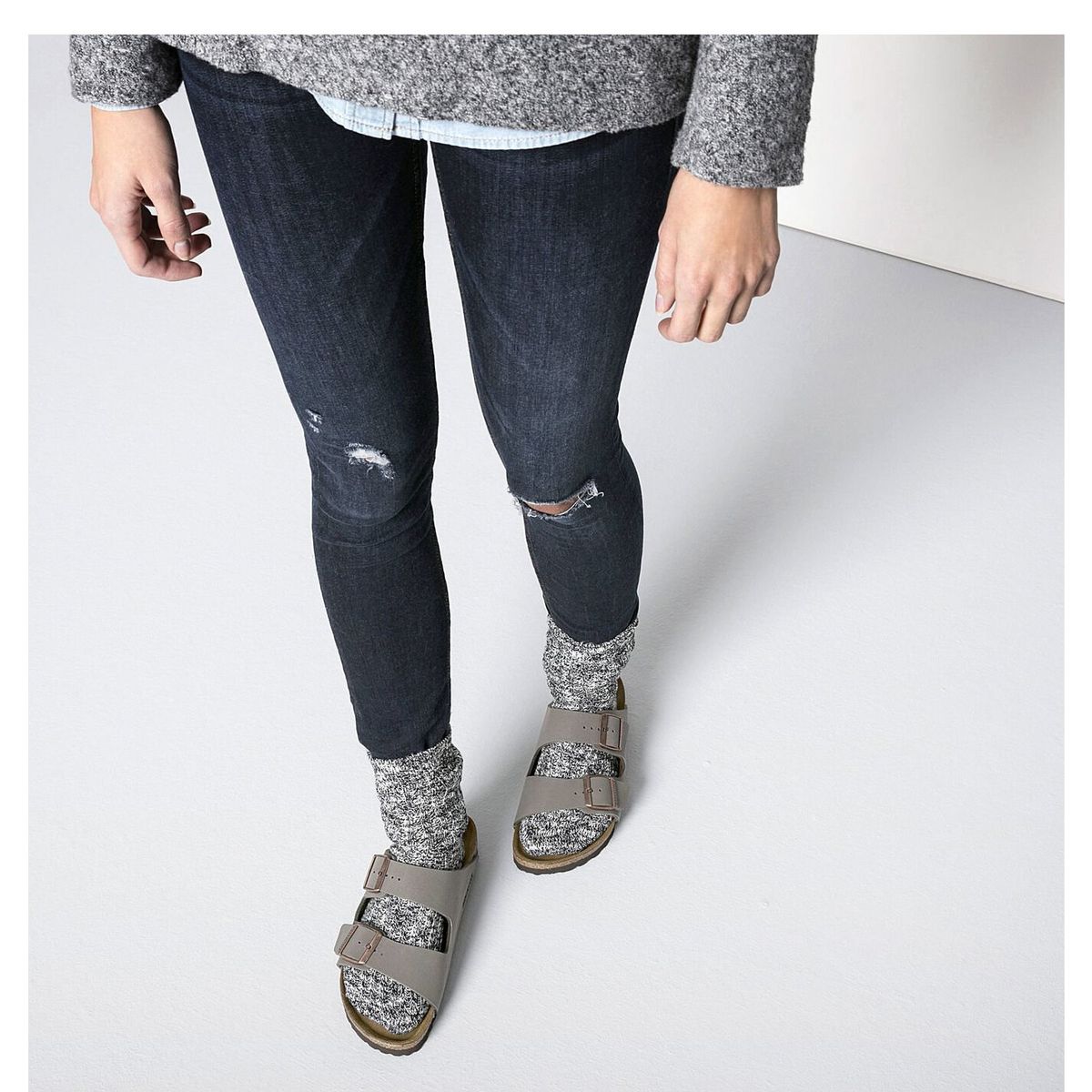 BIRKENSTOCK - Sandalia Mujer Arizona Nubuk Stone