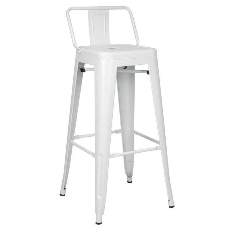 NOVAHUS - Piso Taburete Tolix Con Respaldo / Blanco