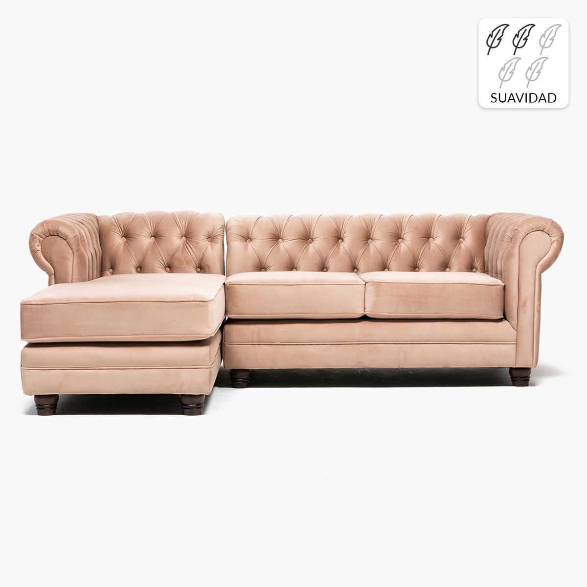 BARRA DESIGN - Sofá Seccional Izquierdo Velvet Capitone Barra Design