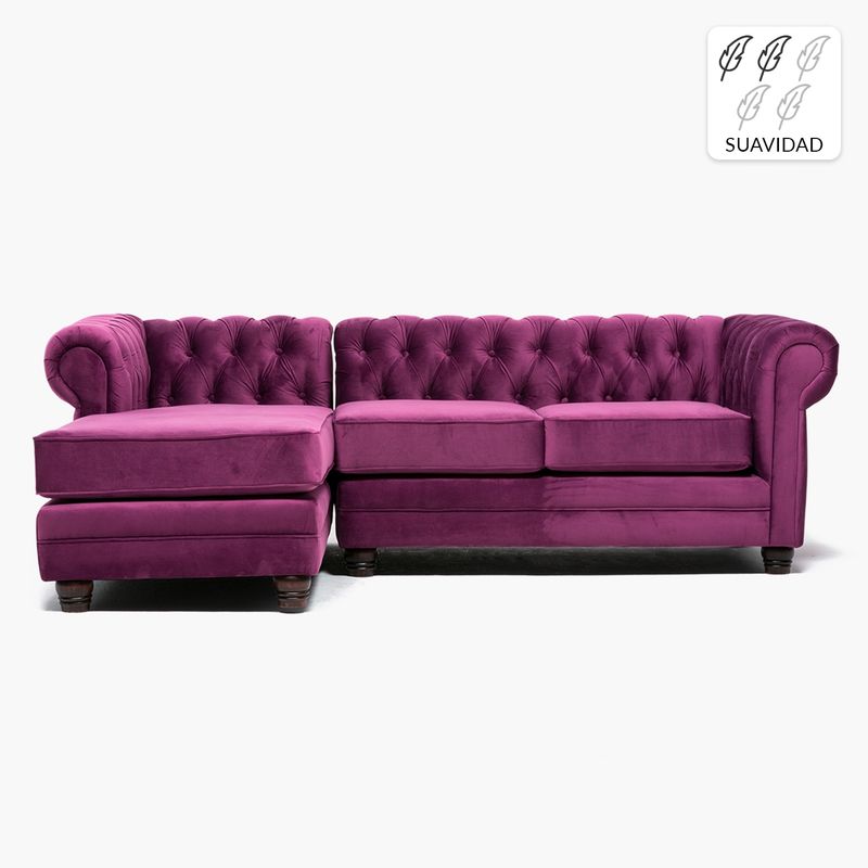 BARRA DESIGN - Sofá Seccional Izquierdo Velvet Capitone Barra Design