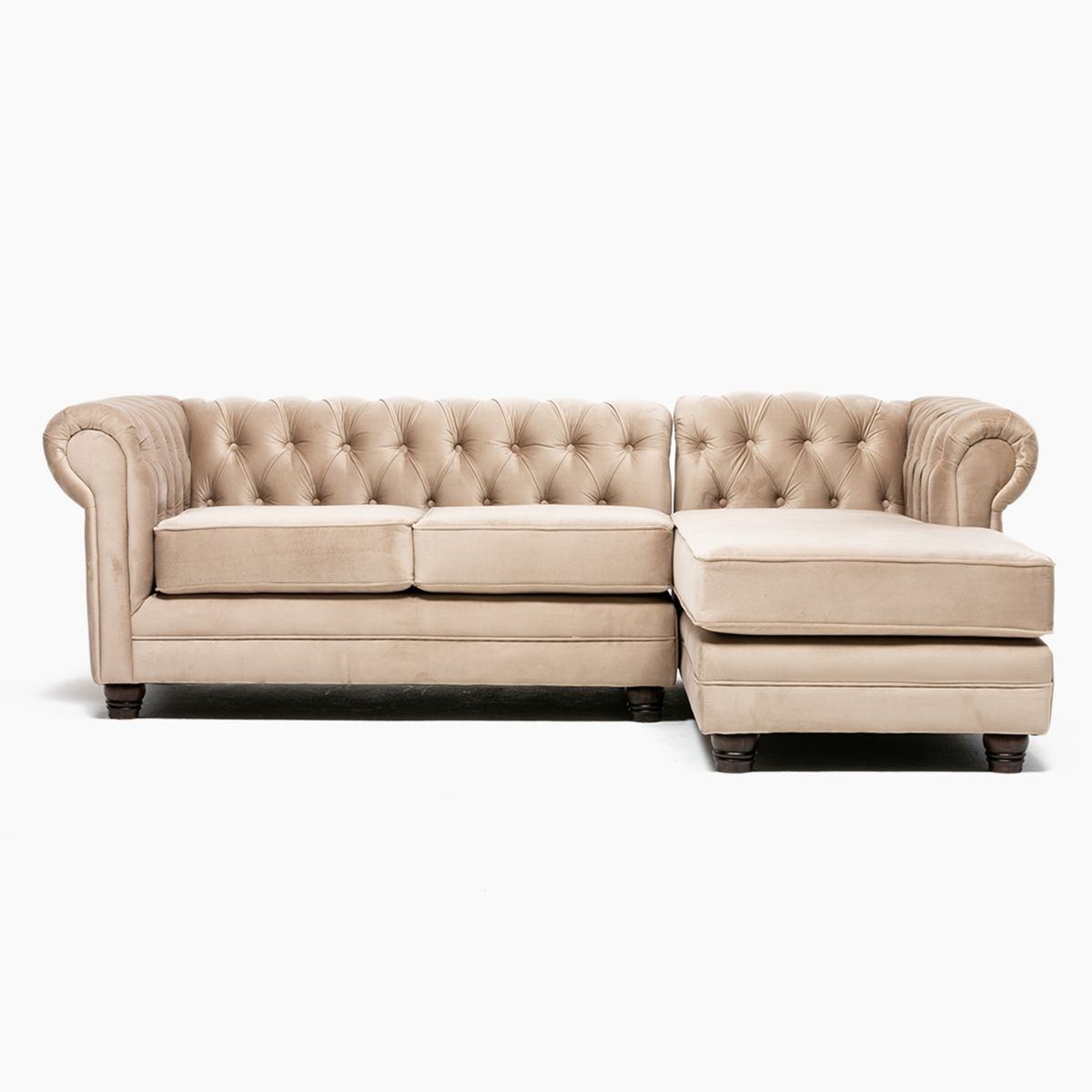 BARRA DESIGN - Sofá Seccional Derecho Velvet Capitone Barra Design