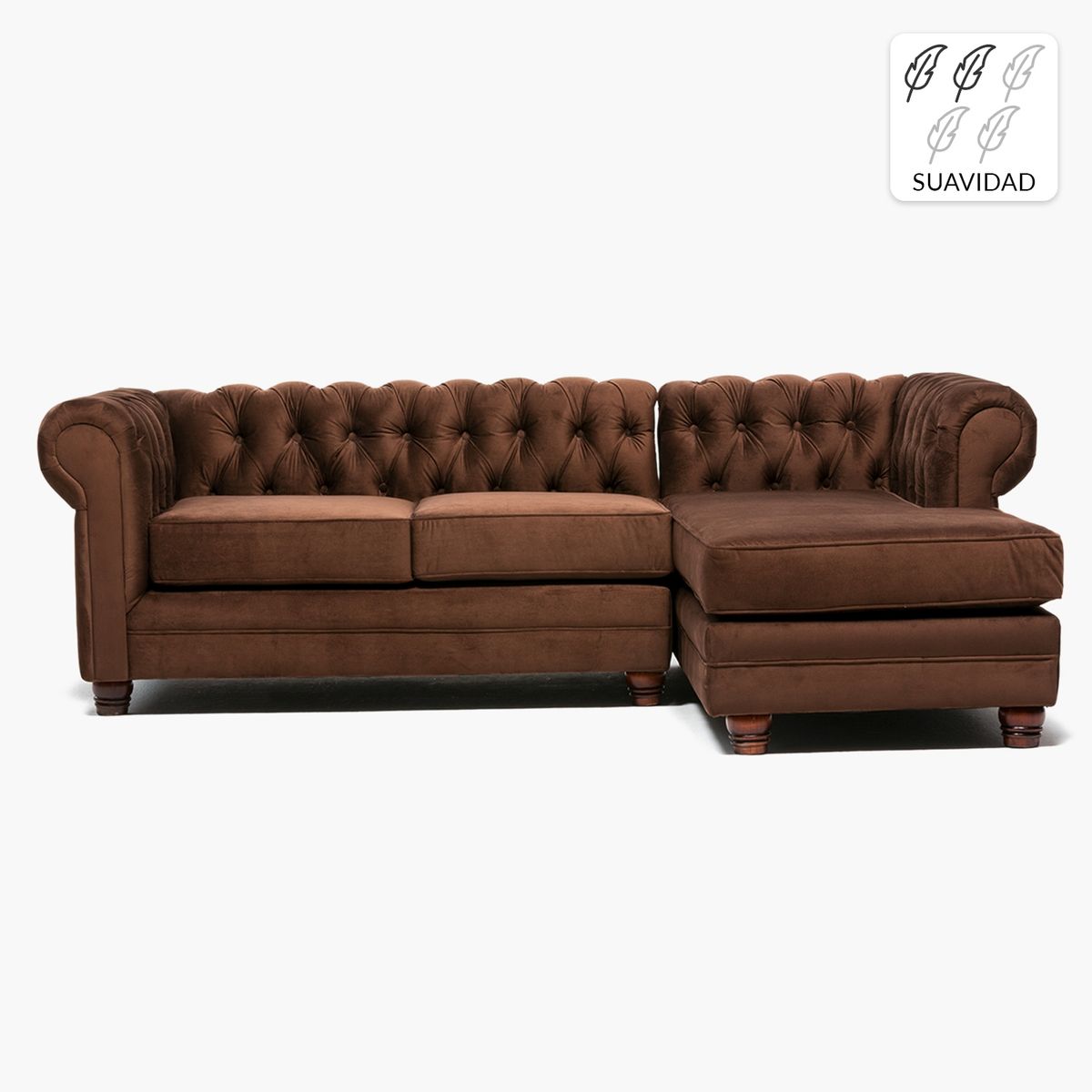 BARRA DESIGN - Sofá Seccional Derecho Velvet Capitone Barra Design