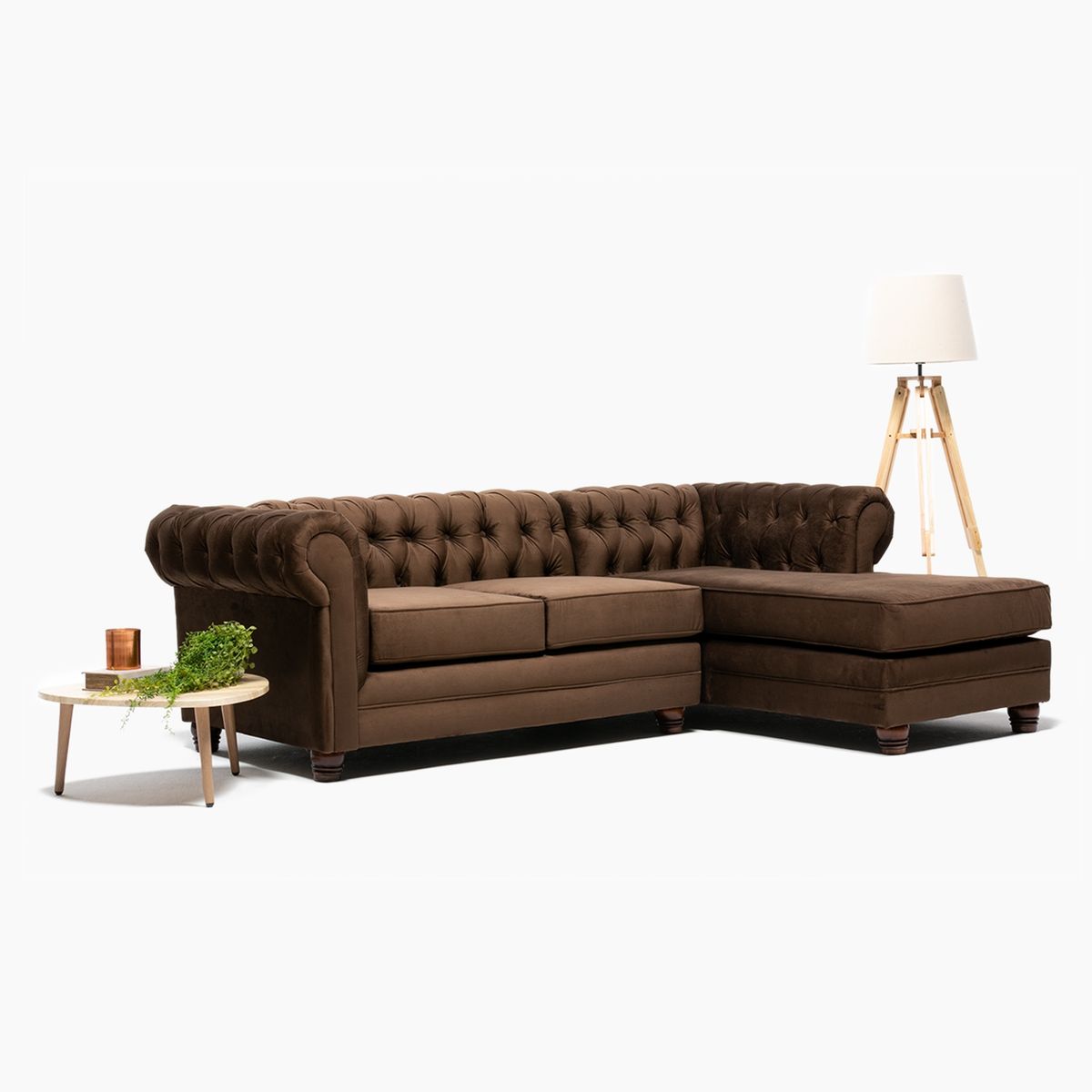 BARRA DESIGN - Sofá Seccional Derecho Velvet Capitone Barra Design