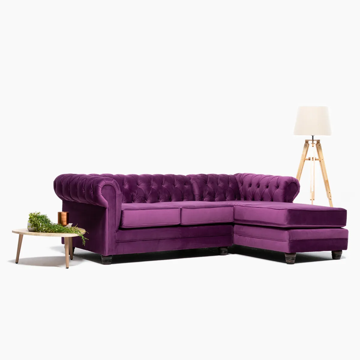 BARRA DESIGN - Sofá Seccional Derecho Velvet Capitone Barra Design