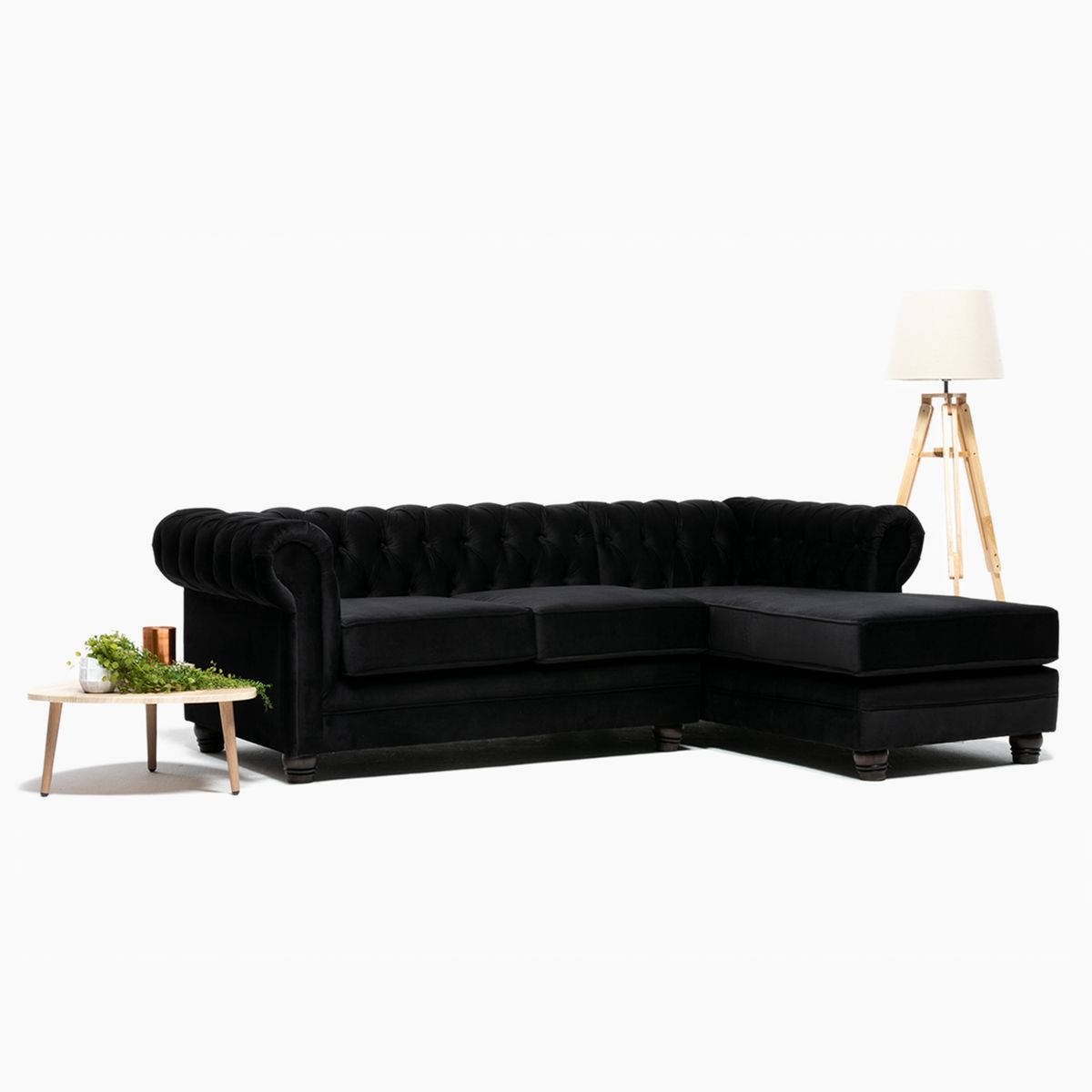 BARRA DESIGN - Sofá Seccional Derecho Velvet Capitone Barra Design