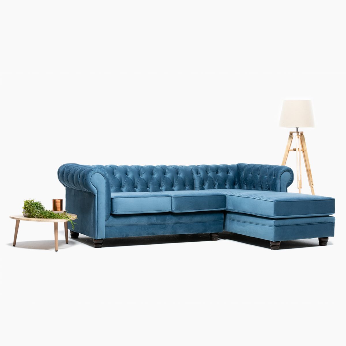 BARRA DESIGN - Sofá Seccional Derecho Velvet Capitone Barra Design