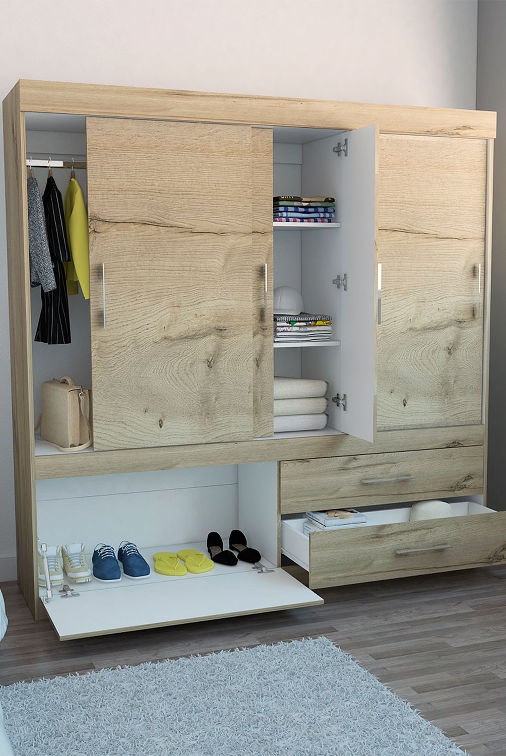 TUHOME - Clóset Allegro 4 Puertas Duna Tuhome