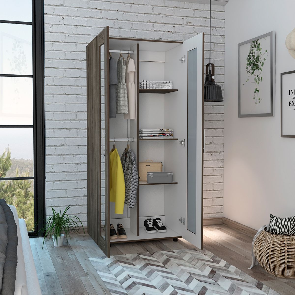 TUHOME - Clóset 2 Puertas Coñac Tuhome