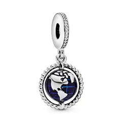 PANDORA - Charm Colgante En Plata De Ley Globo Giratorio Mujer