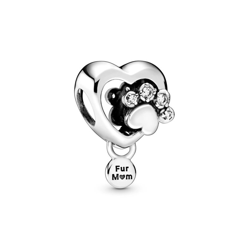 PANDORA - Charm Corazón Y Huella De Pata Brillante Pandora Mujer Pandora