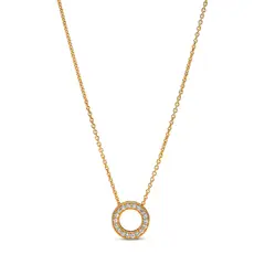 PANDORA - Collar Círculo en Pavé Logotipo de Mujer