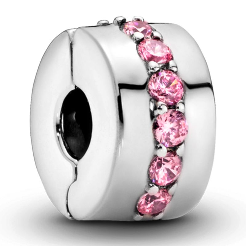 PANDORA - Charm De Clip Filas Brillantes Rosa Pandora Mujer Pandora