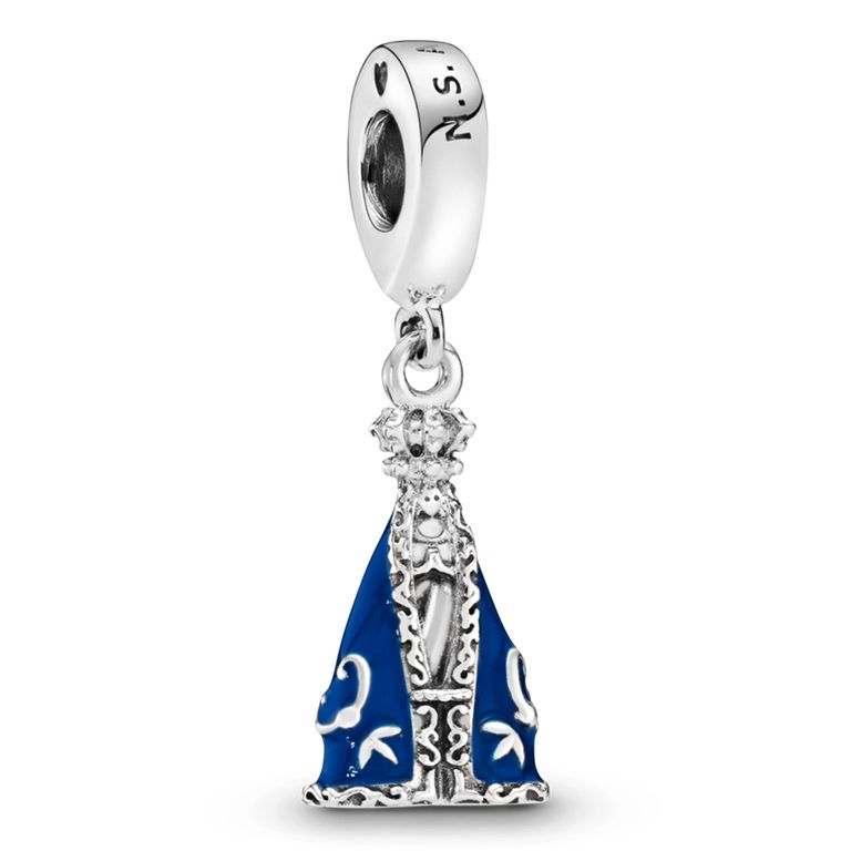 Charm Colgante En Plata Nossa Senhora Aparecida Mujer Plateado