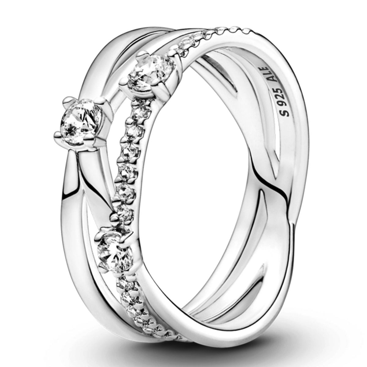 PANDORA - Anillo Triple Alianza Brillante Mujer Pandora