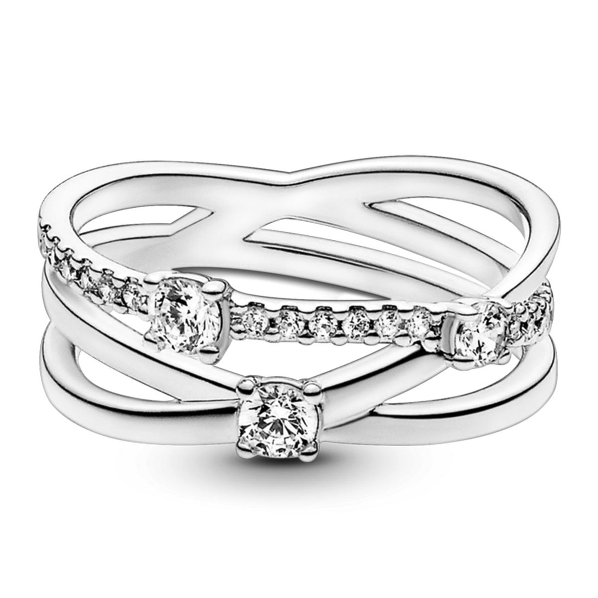 PANDORA - Anillo Triple Alianza Brillante Mujer Pandora