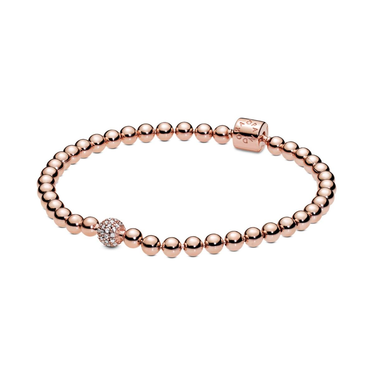 PANDORA - Pulsera Rose De Cuentas Y Pavé Mujer Pandora