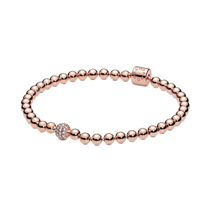 PANDORA - Pulsera Rose De Cuentas Y Pavé Mujer Pandora