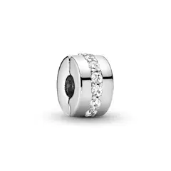 PANDORA - Charm De Clip Fila Brillante Transparente Mujer