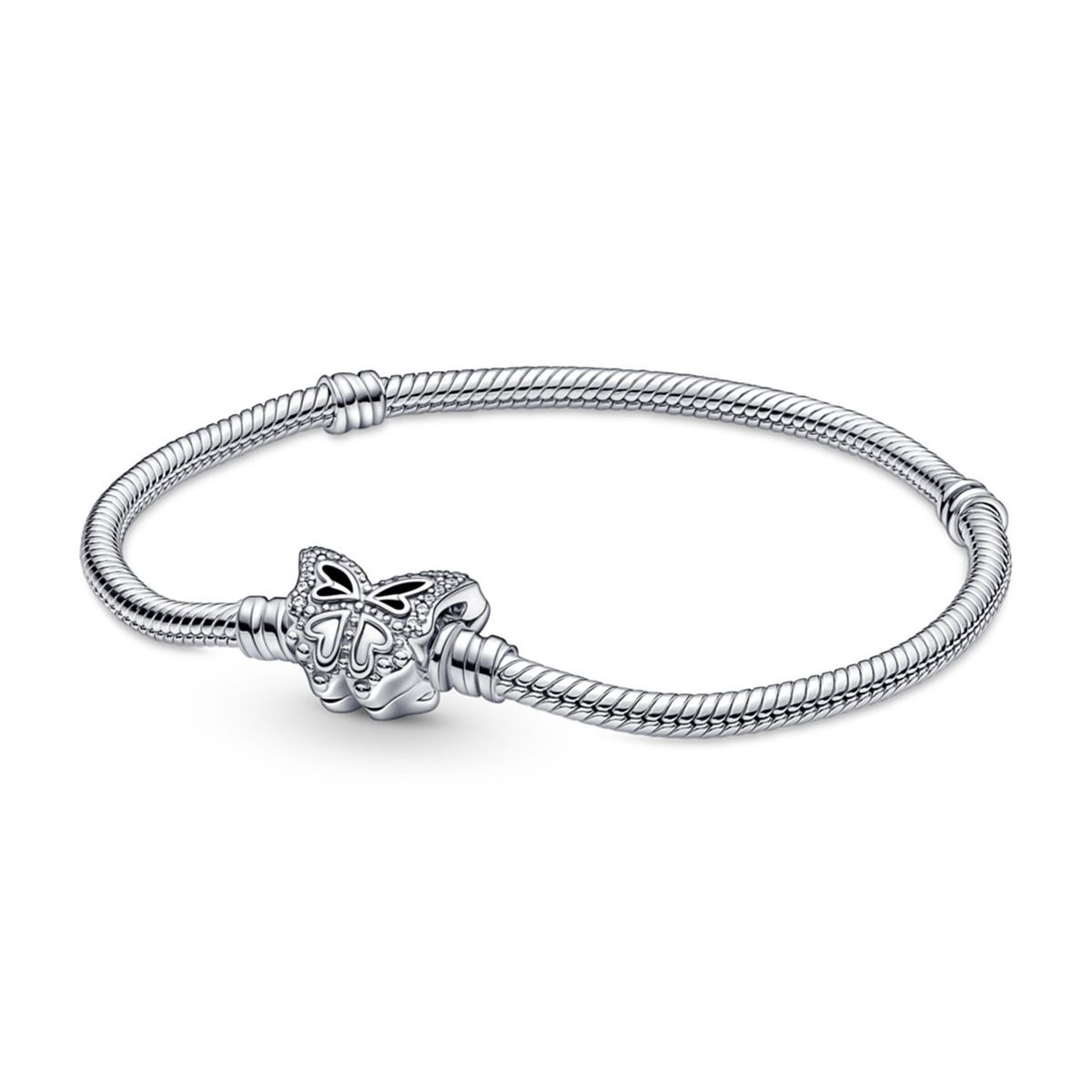 PANDORA - Brazalete Pandora Moments Cadena De Serpiente Cierre Mariposa Mujer Pandora