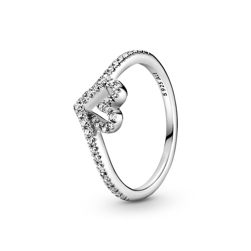 PANDORA - Anillo En Plata De Ley Corazón Deseo Brillante Mujer Pandora