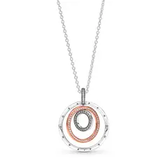 PANDORA - Collar Colgante Círculos en Dos Tonos Mujer