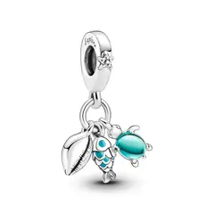PANDORA - Charm Colgante Triple Pez Tortuga Marina Y Concha Mujer