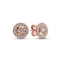 PANDORA - Aretes De Botón Círculo Vintage Con Doble Opción Mujer