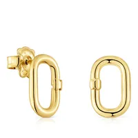 Aro Hold Oval Bañado En Oro Mujer