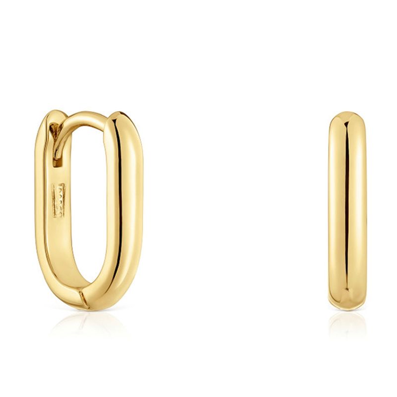TOUS - Aro Oval Bañado En Oro Mujer Tous