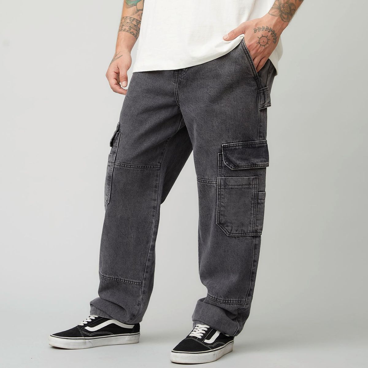 AMERICANINO - Jeans Cargo Americanino Multipocket Hombre Algodón