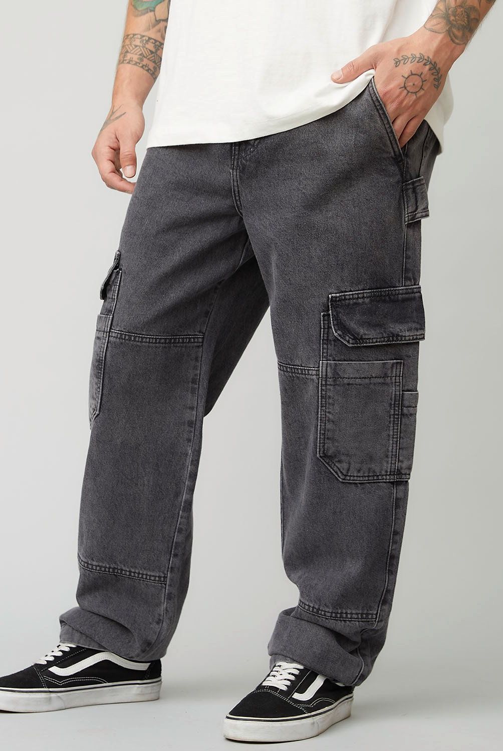 AMERICANINO - Jeans Cargo Americanino Multipocket Hombre Algodón
