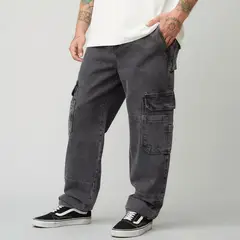 AMERICANINO - Jeans Cargo Multipocket Hombre Algodón