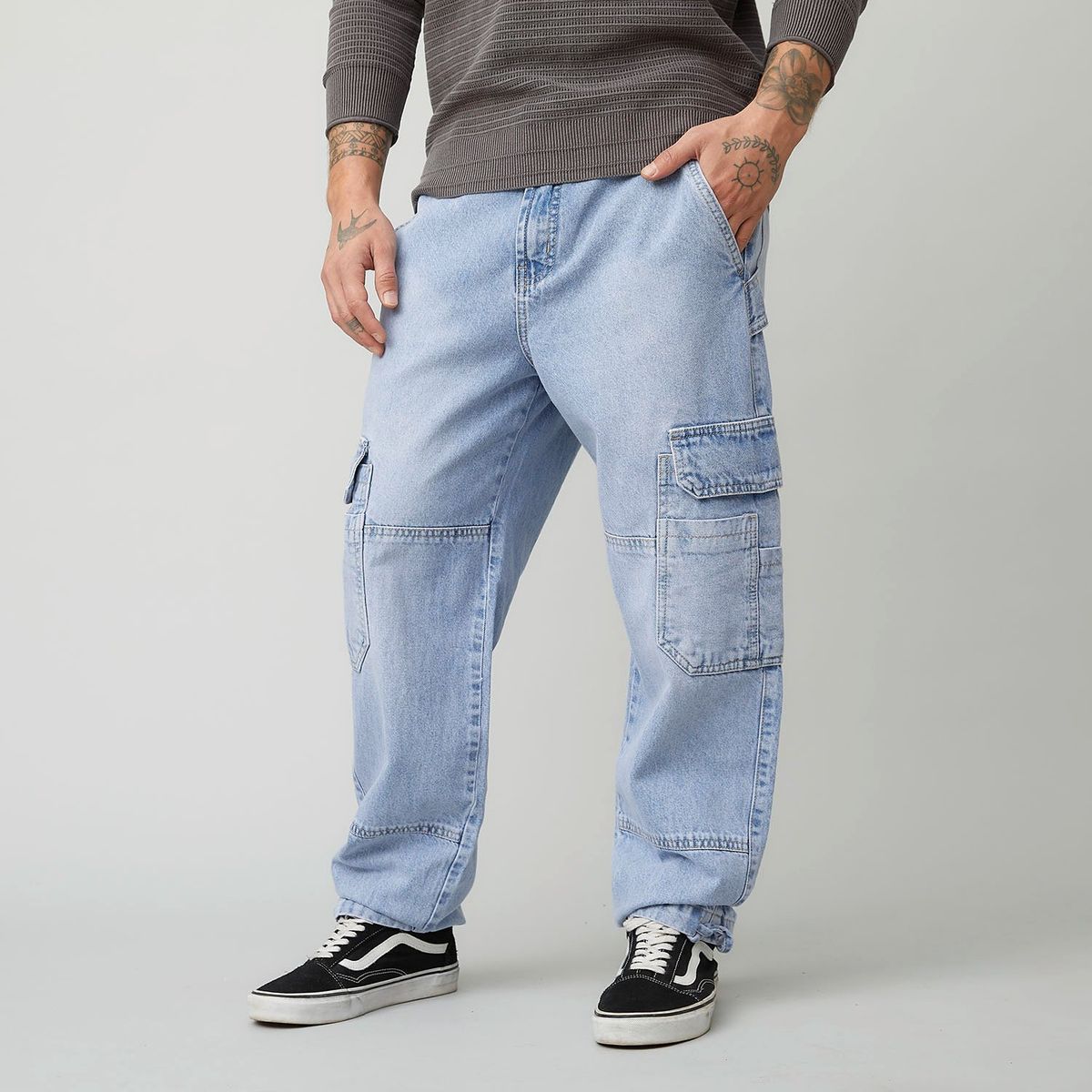 AMERICANINO - Jeans Cargo Americanino Multipocket Hombre Algodón